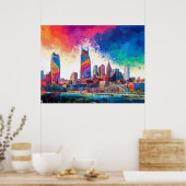Kleurrijk Graffiti Stedelijke Kunst van de Nashvil Poster (Keuken)