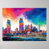 Kleurrijk Graffiti Stedelijke Kunst van de Nashvil Poster (Voorkant)