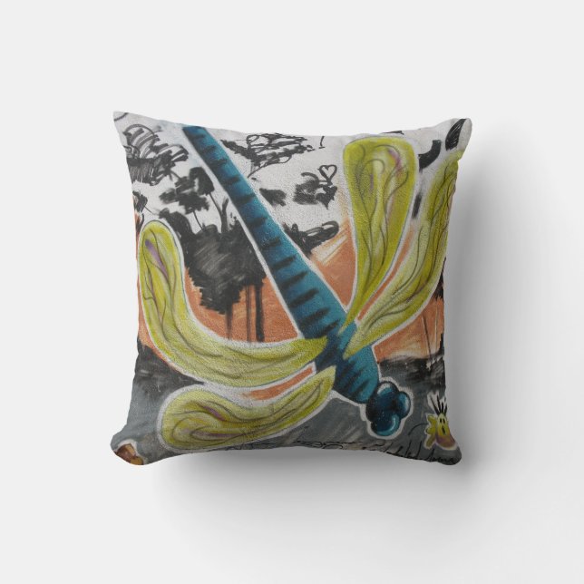 Kleurrijk graffiti Street Art Butterfly Painting Kussen (Voorkant)