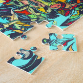 Kleurrijk graffiti stuk legpuzzel (Zijkant)