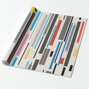 kleurrijk grafisch patroon van verschillende strep cadeaupapier