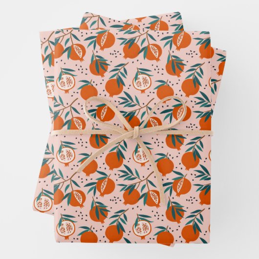 Kleurrijk Granaatappel Patroon Inpakpapier Vel (In situ)