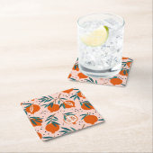 Kleurrijk Granaatappel Patroon Kartonnen Onderzetters (Insitu)