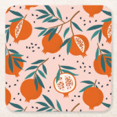 Kleurrijk Granaatappel Patroon Kartonnen Onderzetters (Voorkant)