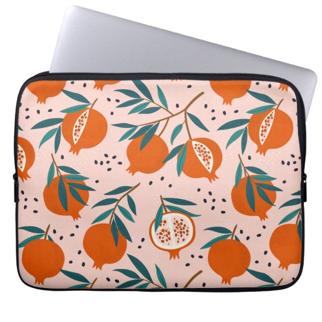 Kleurrijk Granaatappel Patroon Laptop Sleeve (Voorkant)