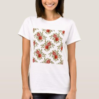 Kleurrijk Granaatappelpatroon T-Shirt – Rode Vruch
