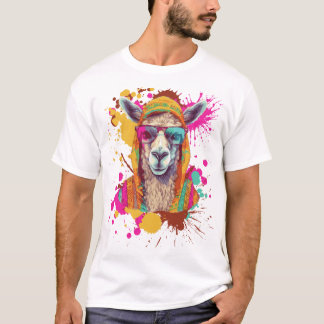 Kleurrijk Grappig Llama T-shirt | Schattige stijlv