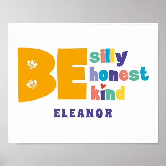 Kleurrijk Grappig Zijn Ehrlijk Vriendelijk Inspire Poster (Voorkant)