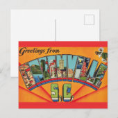 Kleurrijk Greenville SC Groet Briefkaart (Voorkant / Achterkant)