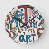 Kleurrijk Grieks alfabet Ronde Klok (Voorkant)