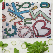 Kleurrijk Grieks alfabet Theedoek (Gevouwen)