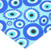 Kleurrijk Grieks Oogpatroon op Aqua Blue Tafelkleed (Gekanteld)