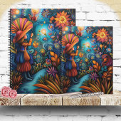 Kleurrijk grillig meisje met bloeiende bloemen planner