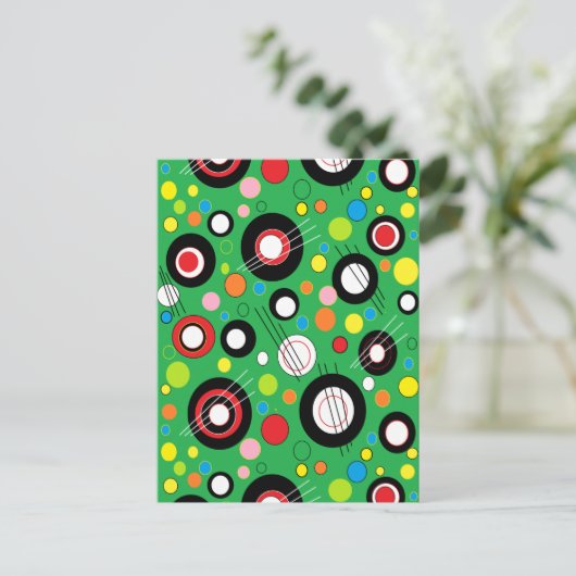 Kleurrijk groen briefkaart (Staand voorkant)