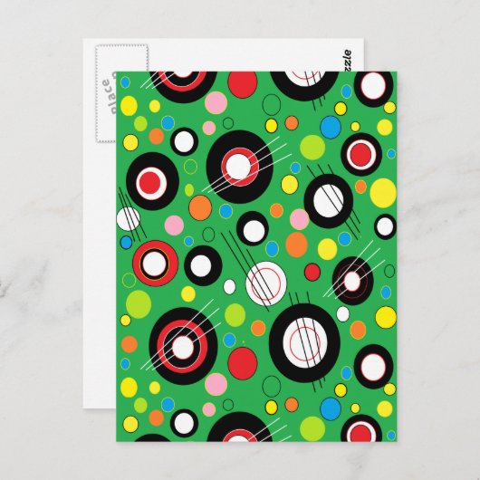 Kleurrijk groen briefkaart (Voorkant / Achterkant)