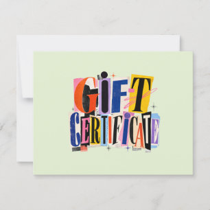 Kleurrijk groen cadeaubon voor bedrijven