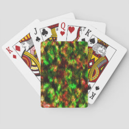 Kleurrijk groen, geel tot rood met veren-effect pokerkaarten