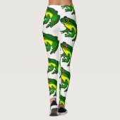 Kleurrijk groen kikkerpatroon leggings (Achterkant)