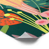 Kleurrijk groen oerwoud l Waterverf wilde dieren Poster (Hoek)