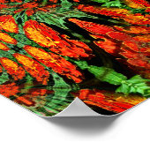 Kleurrijk groen Oranje Abstract kunstpatroon Poster (Hoek)