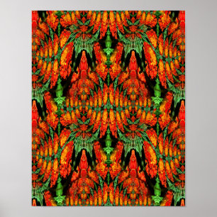 Kleurrijk groen Oranje Abstract kunstpatroon Poster