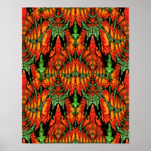 Kleurrijk groen Oranje Abstract kunstpatroon Poster (Voorkant)