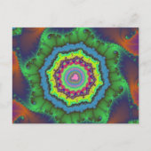 Kleurrijk groen, Oranje en blauw fractal Briefkaart (Voorkant)