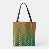 Kleurrijk groen Oranje Zigzag Patroon Tote Bag (Achterkant)