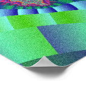 Kleurrijk groen, roze en Oranje fractal Poster (Hoek)