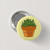 Kleurrijk groen vetplant arrangement ronde button 3,2 cm (Voorkant /achterkant)