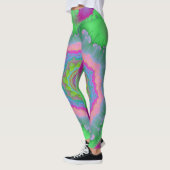 Kleurrijk groene en perzikfractaal leggings (Links)