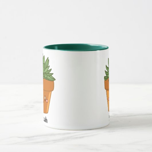 Kleurrijk groene succulente plantenbak centerstuk mok (Midden)