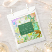 Kleurrijk groene Vintage Bloemen Bedankzakje (Geknipt)