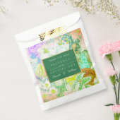 Kleurrijk groene Vintage Bloemen Bedankzakje (Gezegeld)