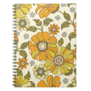 Kleurrijk groot, met de hand getekend Floral  Zee Notitieboek