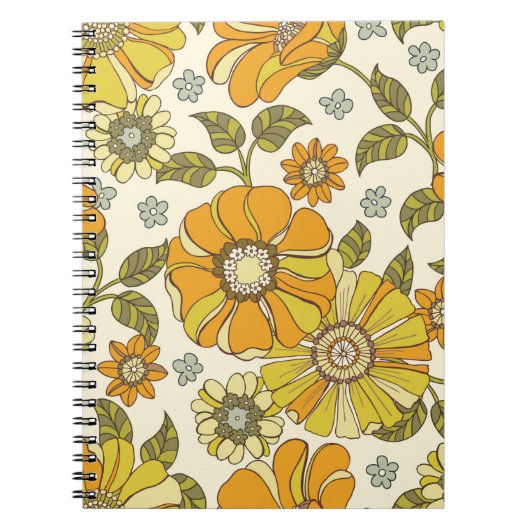 Kleurrijk groot, met de hand getekend Floral Zee Notitieboek (Voorkant)