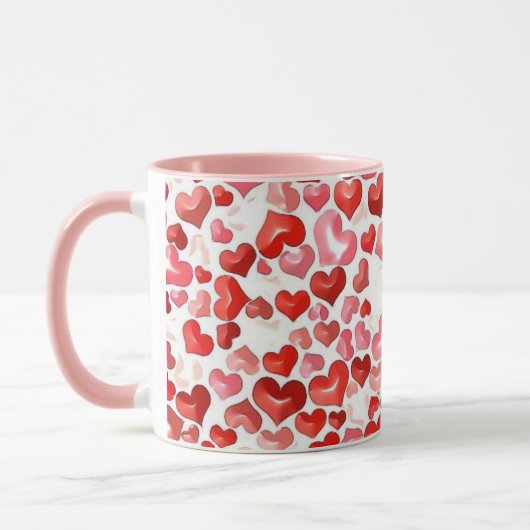 Kleurrijk groots, klein hart rood, wit mok (Links)