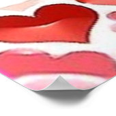 Kleurrijk groots, klein hart rood, wit poster (Hoek)