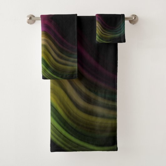 Kleurrijk Groovy Psychodelisch Patroon Abstracte K Bad Handdoek (Insitu)