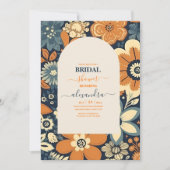 Kleurrijk Groovy Retro 70s Bloemen Vrijgezellenfee Kaart (Voorkant)