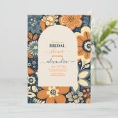 Kleurrijk Groovy Retro 70s Bloemen Vrijgezellenfee Kaart (Staand voorkant)