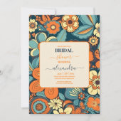 Kleurrijk Groovy Retro 70s Bloemen Vrijgezellenfee Kaart (Voorkant)