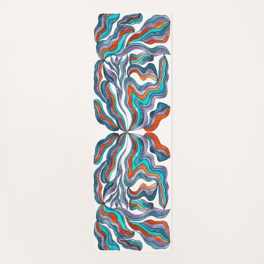 Kleurrijk Groovy Waterverf Yogamat (Voorkant)