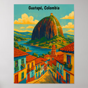 Kleurrijk Guatape El Penol Rots Colombia  Poster