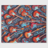 Kleurrijk Guitars Wrapping Paper Cadeaupapier (Vlak)