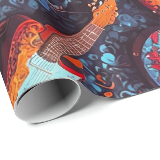 Kleurrijk Guitars Wrapping Paper Cadeaupapier (Rol Hoek)