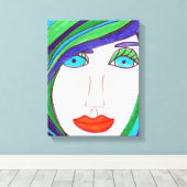 Kleurrijk haar canvas afdruk (Insitu (Houten vloer))