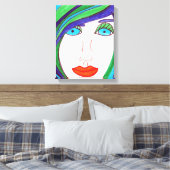Kleurrijk haar canvas afdruk (Insitu (Slaapkamer))
