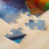 Kleurrijk haar klein meisje met vlinders legpuzzel (Zijkant)