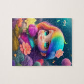 Kleurrijk Haar Kleine Meisje Legpuzzel (Horizontaal)